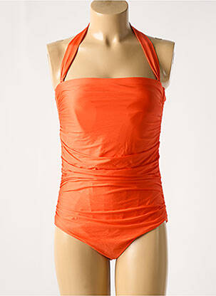 Maillot de bain 1 pièce bretelles élastiquées amovibles haut soutien-gorge moulé orange ROIDAL femme