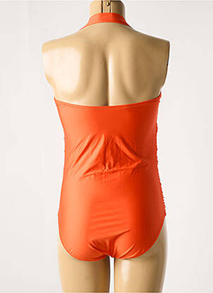 Maillot de bain 1 pièce bretelles élastiquées amovibles haut soutien-gorge moulé orange ROIDAL femme