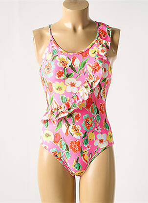 Maillot de bain 1 pièce tissage satiné rose WATER & MELON fille