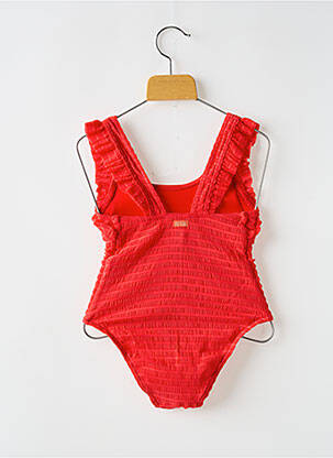 Maillot de bain 1 pièce effet matière satinée rouge BANANA MOON fille