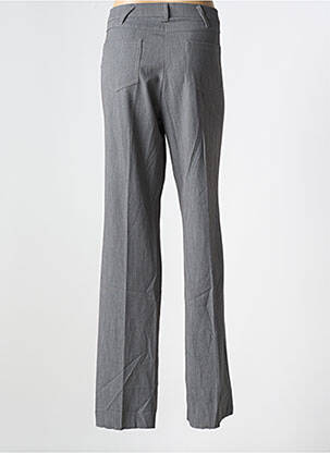 Pantalon droit fermeture zippée sous rabat boutonné taille normale gris DIANA GALLESI femme