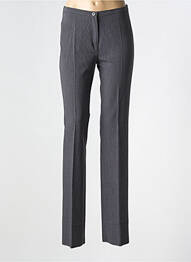 Pantalon droit fermeture zippée sous rabat boutonné taille normale gris DIANA GALLESI femme
