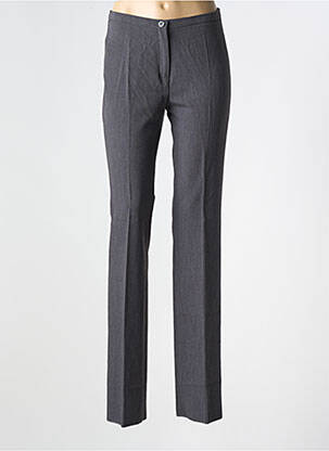 Pantalon droit fermeture zippée sous rabat boutonné taille normale gris DIANA GALLESI femme