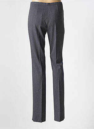 Pantalon droit fermeture zippée sous rabat boutonné taille normale gris DIANA GALLESI femme