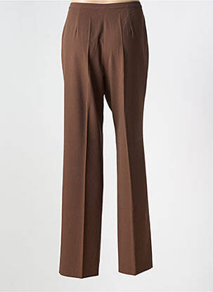 Pantalon droit fermeture zippée sous rabat boutonné taille normale marron ATIAN femme
