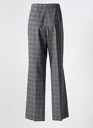 Pantalon droit fermeture zippée sous rabat avec crochet taille normale gris ELENA MIRO femme