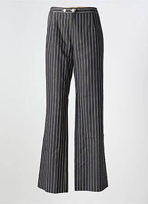 Pantalon droit fermeture zippée sous rabat boutonné taille normale gris SYM femme