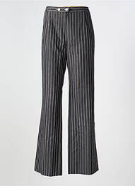 Pantalon droit fermeture zippée sous rabat boutonné taille normale gris SYM femme