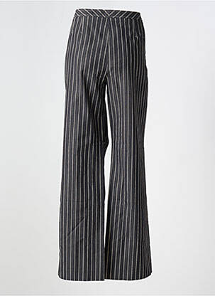 Pantalon droit fermeture zippée sous rabat boutonné taille normale gris SYM femme