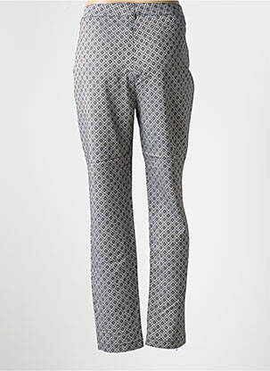 Pantalon droit fermeture zippée sous rabat boutonné taille normale gris 3322 femme