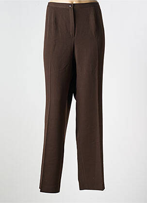 Pantalon droit taille élastique taille normale marron ATIAN femme