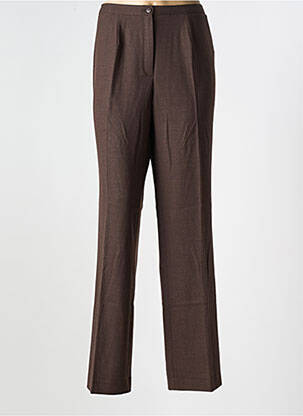 Pantalon droit taille élastique taille normale marron ATIAN femme