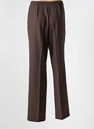 Pantalon droit taille élastique taille normale marron ATIAN femme