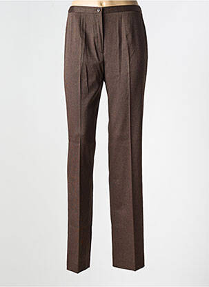 Pantalon droit taille élastique taille normale marron ATIAN femme