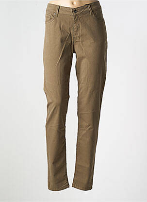Pantalon slim tissage popeline taille normale vert VOTRE NOM femme