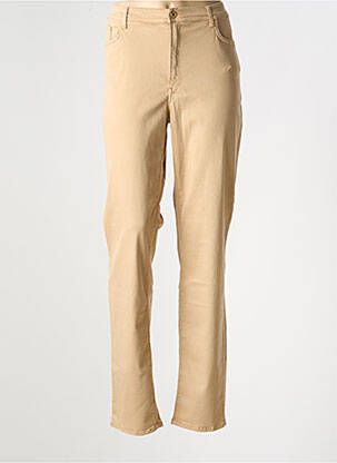 Pantalon slim tissage popeline taille normale beige TRUSSARDI JEANS femme