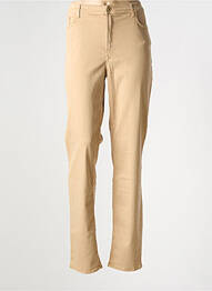 Pantalon slim tissage popeline taille normale beige TRUSSARDI JEANS femme