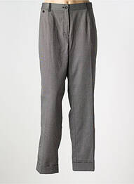 Pantalon droit fermeture zippée sous rabat boutonné gris ELENA MIRO femme