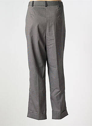 Pantalon droit fermeture zippée sous rabat boutonné gris ELENA MIRO femme