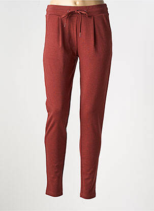 Pantalon slim taille élastique taille normale marron ICHI femme