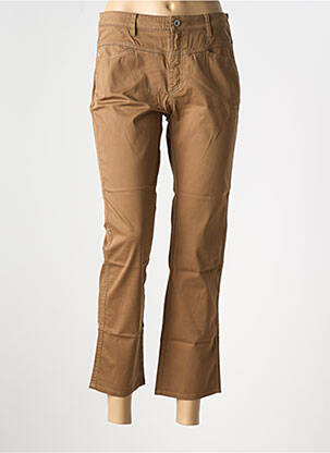 Pantalon droit stretch taille normale marron ONE STEP femme
