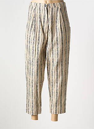 Pantalon droit fermeture zippée sous rabat boutonné taille normale beige HUMILITY femme