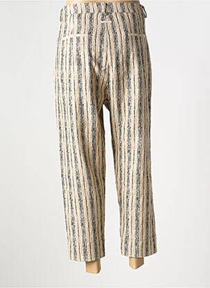 Pantalon droit fermeture zippée sous rabat boutonné taille normale beige HUMILITY femme