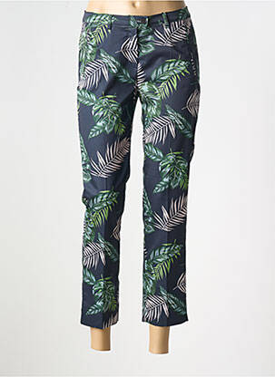 Pantalon droit fermeture zippée sous rabat boutonné taille normale vert EUGEN KLEIN femme