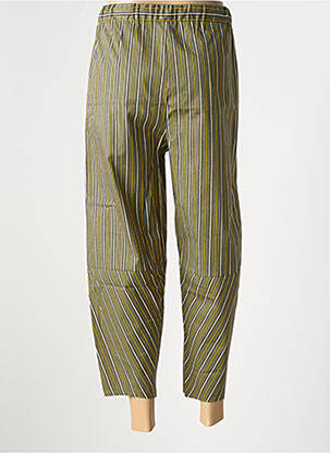 Pantalon large tissage popeline taille normale vert ELEONORA AMADEI femme