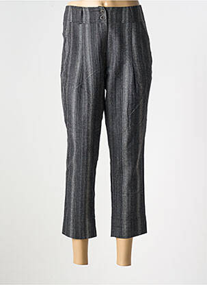 Pantalon 7/8 fermeture zippée sous rabat boutonné taille normale gris INDIES femme