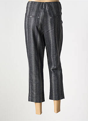 Pantalon 7/8 fermeture zippée sous rabat boutonné taille normale gris INDIES femme