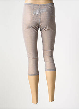 Legging taille élastique gris E-BRYDE femme