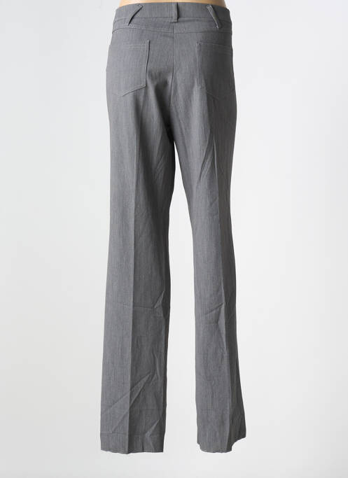 Pantalon droit fermeture zippée sous rabat boutonné taille normale gris DIANA GALLESI femme