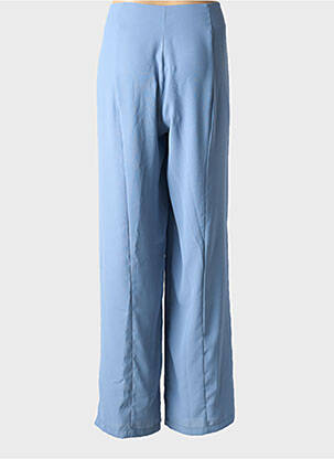 Pantalon large tissage popeline taille normale bleu VAN-DOS femme