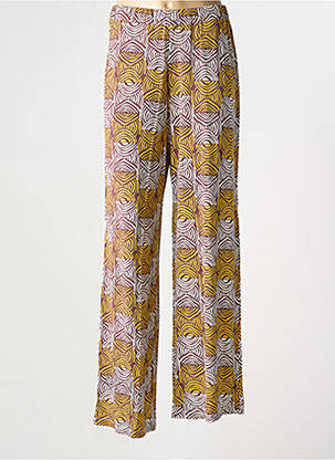 Pantalon large tissage popeline taille normale jaune MARIA BELLENTANI femme