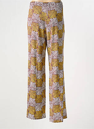 Pantalon large tissage popeline taille normale jaune MARIA BELLENTANI femme