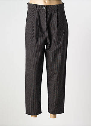 Pantalon 7/8 fermeture zippée sous rabat boutonné taille normale noir HUMILITY femme