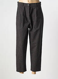 Pantalon 7/8 fermeture zippée sous rabat boutonné taille normale noir HUMILITY femme