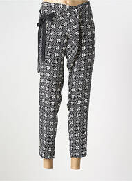 Pantalon 7/8 tissage popeline taille normale noir POUSSIERE D'ETOLE femme