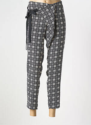 Pantalon 7/8 tissage popeline taille normale noir POUSSIERE D'ETOLE femme