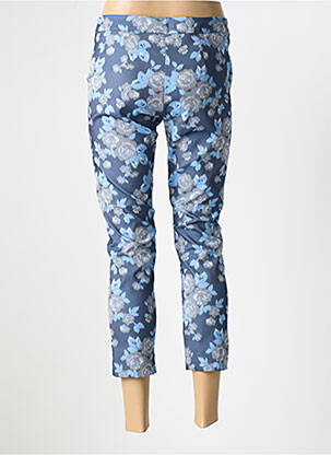 Pantacourt stretch taille normale bleu ELEONORA AMADEI femme