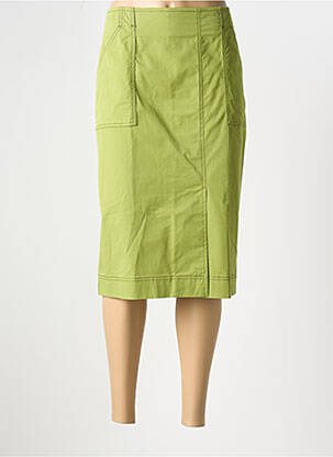 Jupe mi-longue stretch vert ELENA MIRO femme