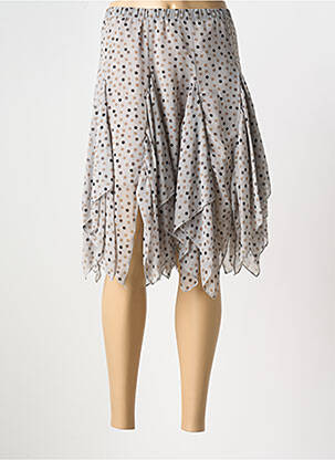 Jupe mi-longue taille normale gris MYRINE & ME femme