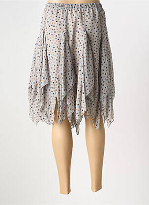 Jupe mi-longue taille normale gris MYRINE & ME femme