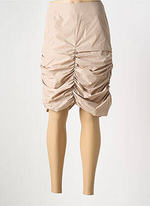 Jupe mi-longue taille normale beige MISSAO femme