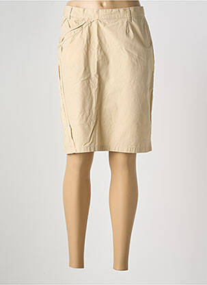Jupe mi-longue coupe droite beige RUEDO femme