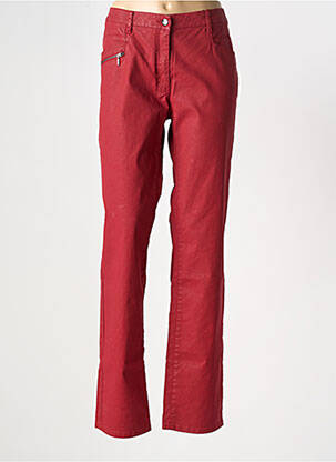 Pantalon slim tissage enduit taille normale rouge FLEUR DE SEL femme
