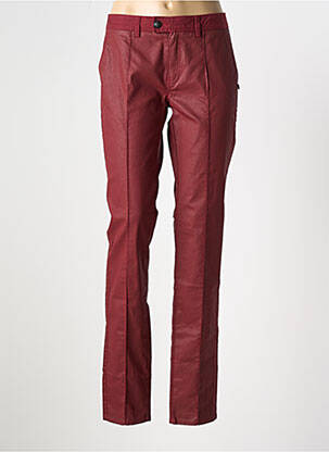 Pantalon chino fermeture zippée sous rabat boutonné taille normale rouge CHIPIE femme