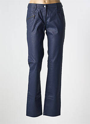 Pantalon slim tissage enduit taille normale bleu FLEUR DE SEL femme