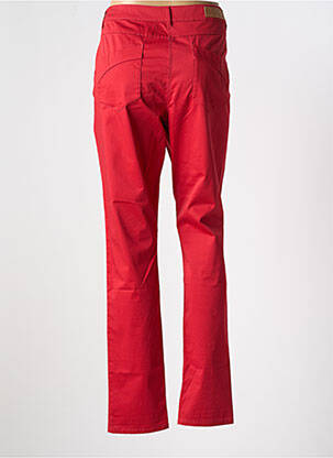 Pantalon slim tissage popeline taille normale rouge FLEUR DE SEL femme